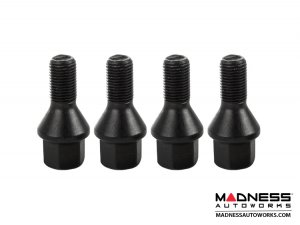 MINI Cooper Lug Bolt Set by Farad - Set of 4 - M12x1.5 - 60° Cone Seat - Black (R50/ R52/ R53 Models)